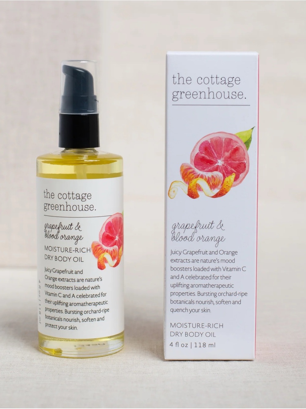 The Cottage Greenhouse grapefruit&blood orange-rich dry body oil-NIB/2 available